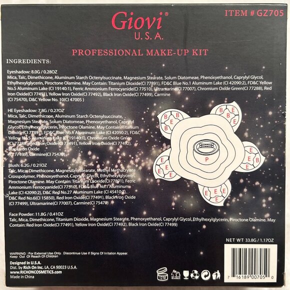 Giovi U.S.A. Professional Make-Up Kit Complete Makeover With Runway Colors - Picture 7 of 9